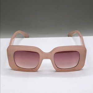 Otra Eyewear Bella Sunglasses Peach Blush Pink Gradient Lens Square Oversized.